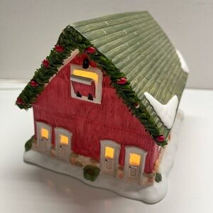 VTG 1999 Christmas Valley Collections Porcelain Collection Prairie Style Barn